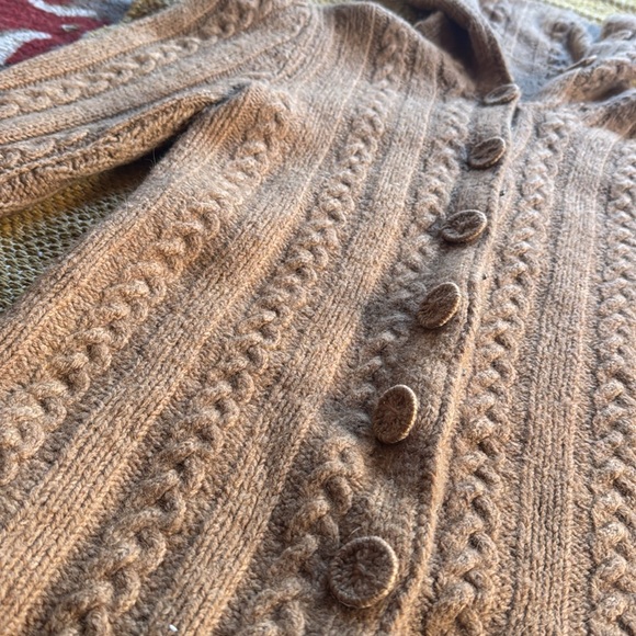 Vintage merino wool sweater skirt set hand knit by Grace 1967 camel gorgeous 6 8 - Picture 5 of 13